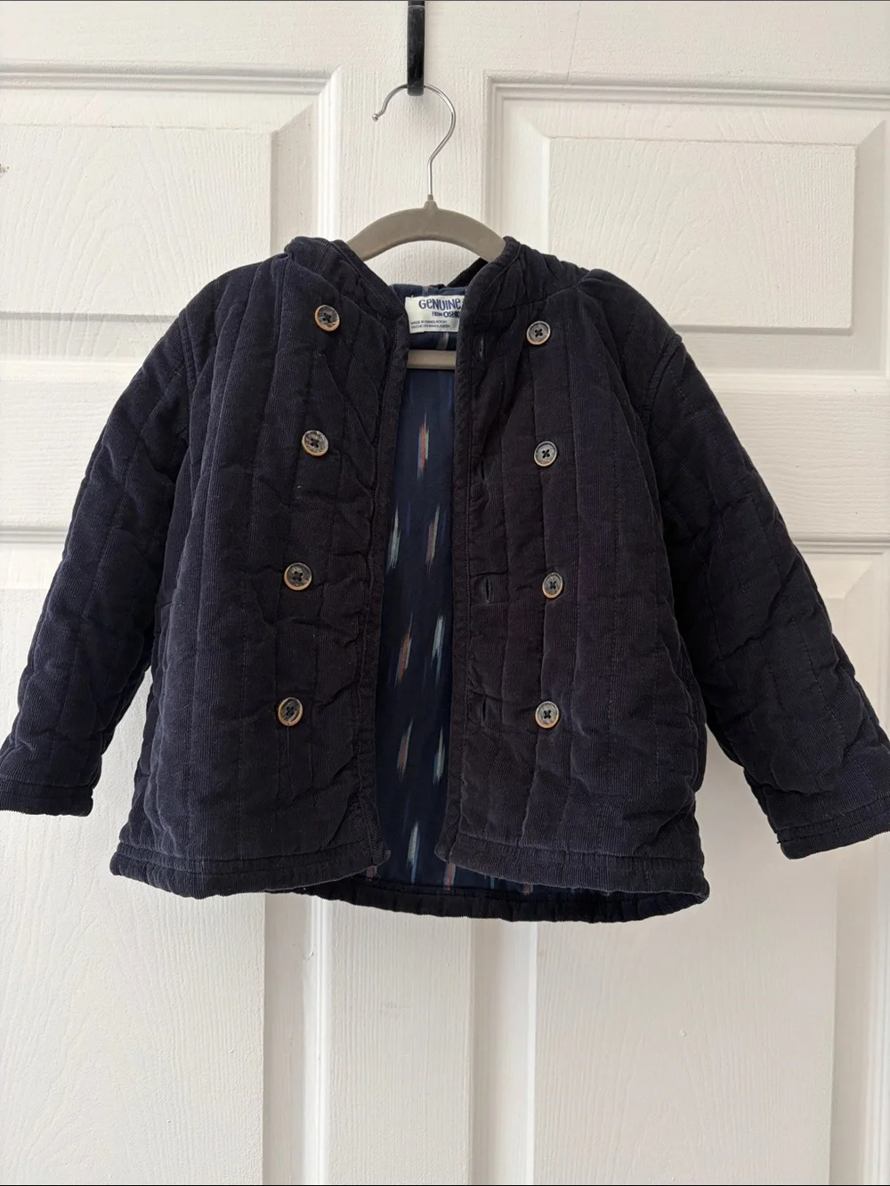 OshKosh B'gosh Navy Quilted Hooded Button-Front jacket